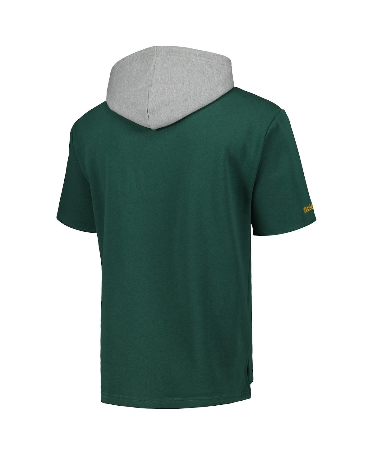 Mitchell & Ness Men's  Green Green Bay Packers Postgame Short Sleeve Hoodie In Green