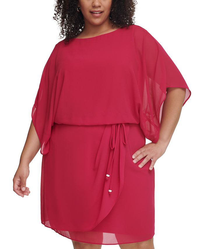 Jessica Howard Plus Size Cape Sleeve Blouson Dress Macy #39 s