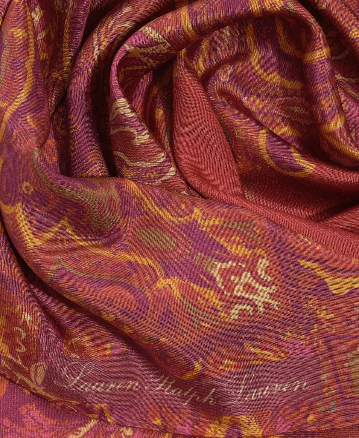 Shop Lauren Ralph Lauren Women's Silk Paisley Square Scarf In Bossa Nova