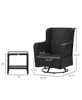 Patio Bistro Set, Rocking & 360° Rotation, Porch Furniture,