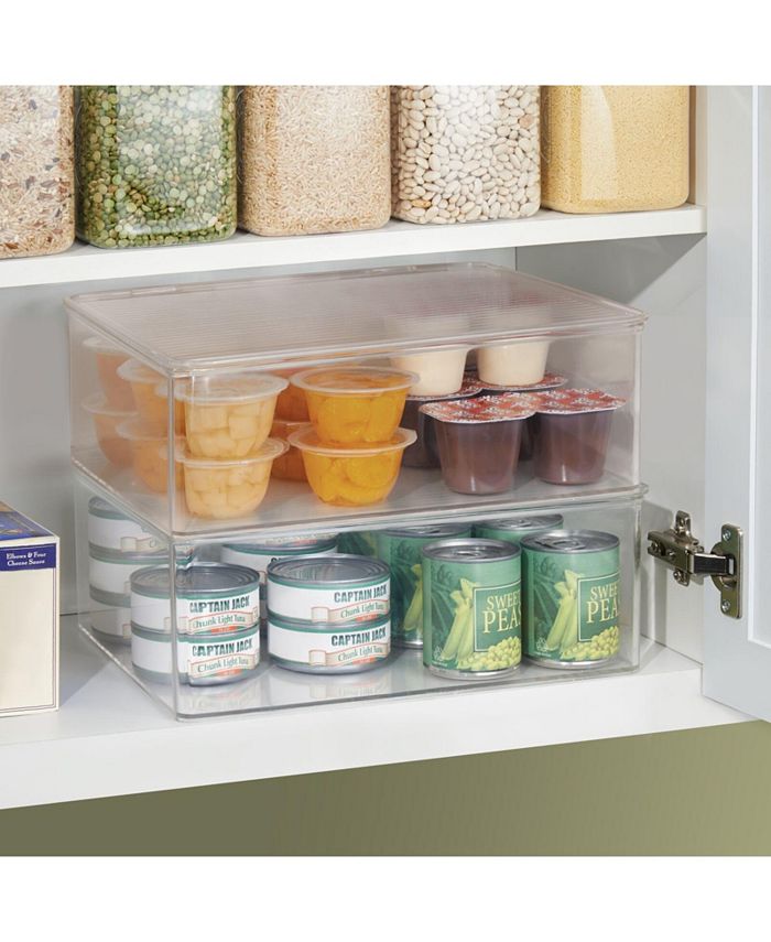 mDesign Medium Plastic Stackable Kitchen Pantry Food Storage Bin and