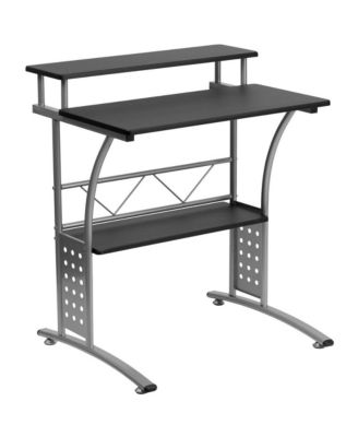 Computer Desk With Top And Lower Storage Shelves