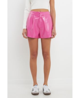 Endless Rose Women's High-Waisted Faux Leather Shorts.