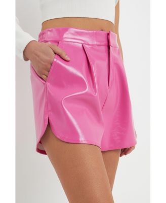 Endless Rose Women's High-Waisted Faux Leather Shorts.