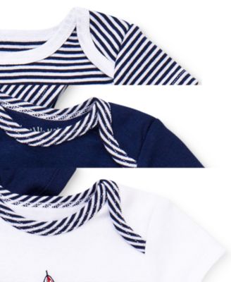 Baby Boys Sailboat Short Sleeved Bodysuits, Pack of 3