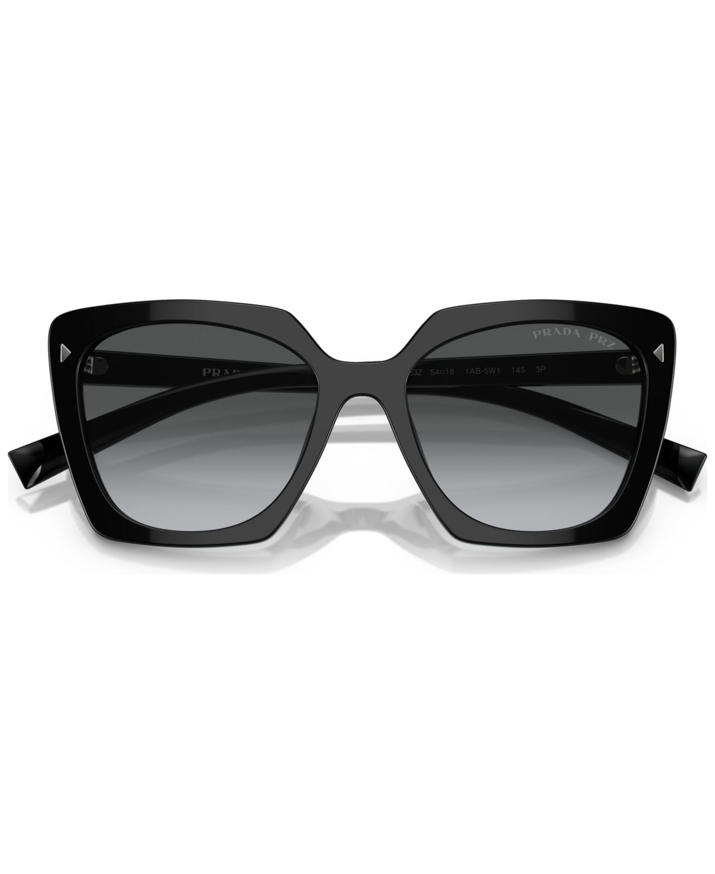 Женские солнцезащитные очки PRADA Signature Square Sunglasses, PR 23ZS, цвет: Чёрный — фото 2