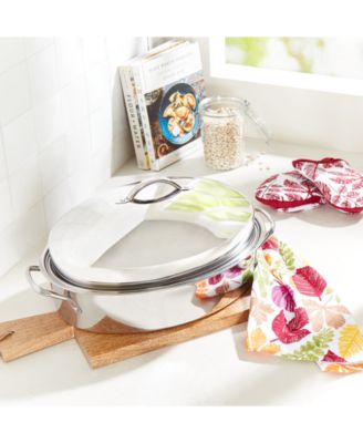 Stainless Steel 8-Qt Covered Oval Roaster with Rack, Exclusively at Macy’s