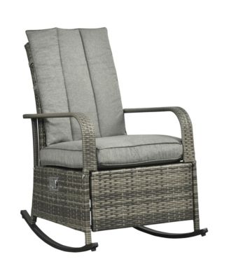 Outsunny PE Rat Rocking Recliner with Footrest, - Macy's
