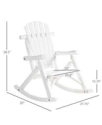 Outdoor Adirondack Style Wooden Rocking Chair, Large,