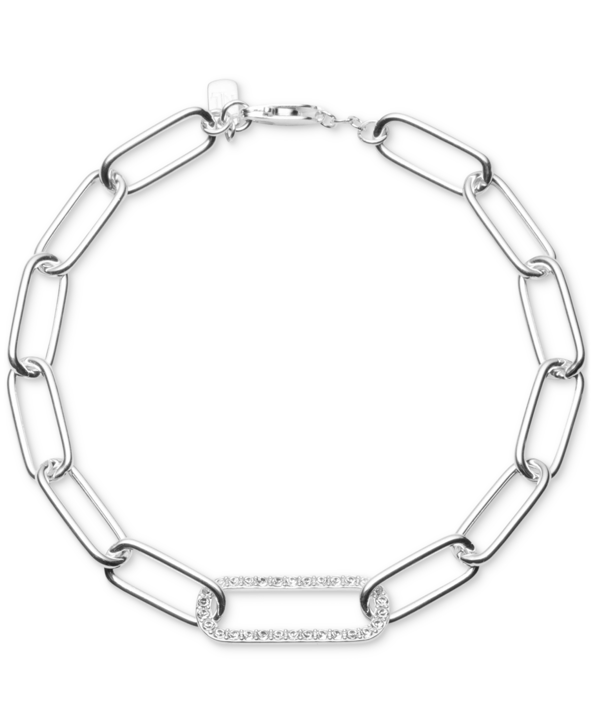 Lauren Ralph Lauren Crystal Pave Open Link Chain Bracelet in Sterling Silver - Sterling Silver