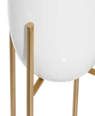 Metal Indoor Outdoor Dome Planter with Removable Stand Set of 2