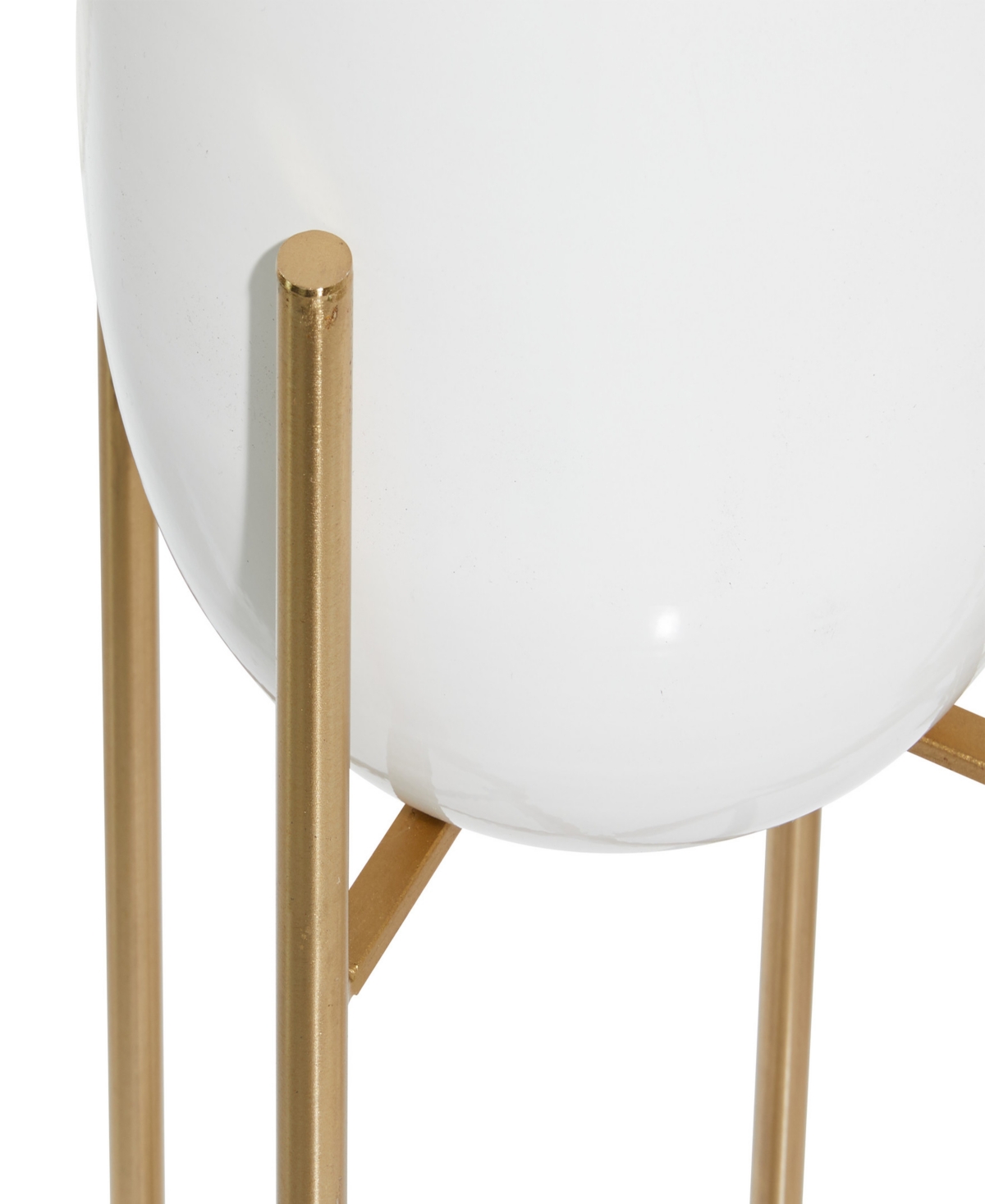 Cosmoliving Metal Indoor Outdoor Dome Planter With Removable Stand Set Of 2 In White