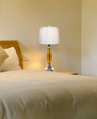 Glossy Amber Lead Crystal Table Lamp