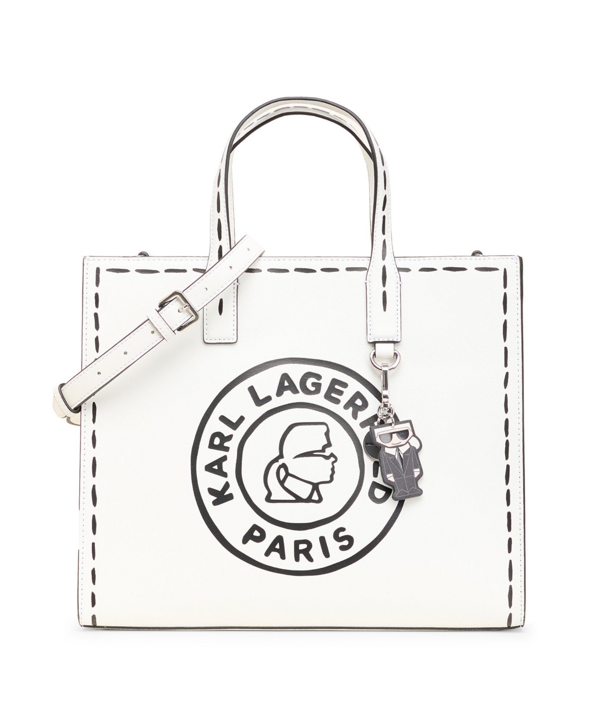 Karl Lagerfeld Nouveau Tote In Winter White