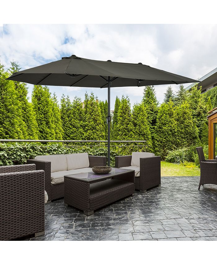 Outsunny 15ft Patio Umbrella DoubleSided Outdoor Market Extra Large