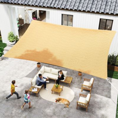20' x 13' Recgle Outdoor Patio Portable Shade Canopy Sun Sail -