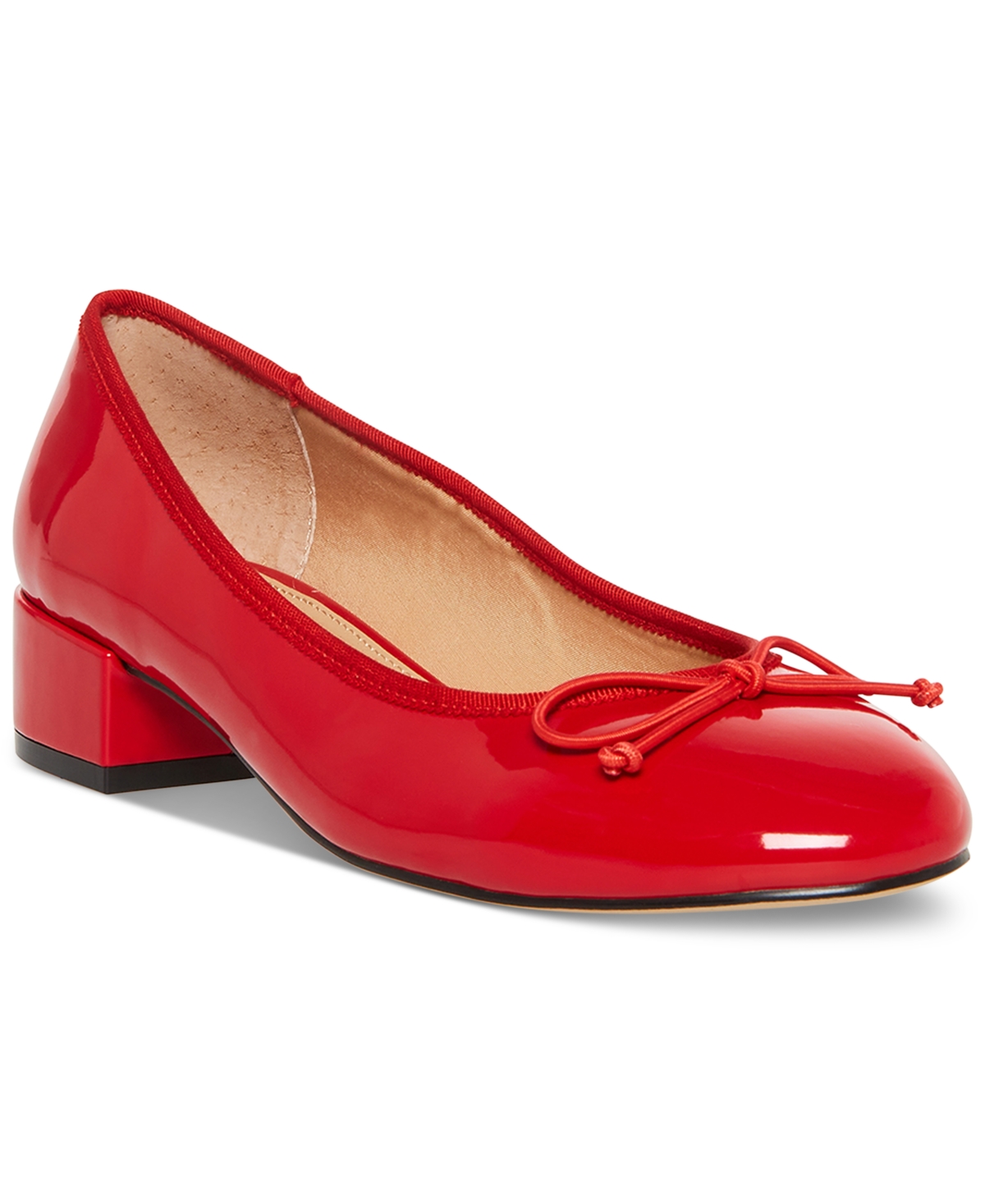 Shop Steve Madden Women's Cherish Block-heel Ballet Flats In Red Patent