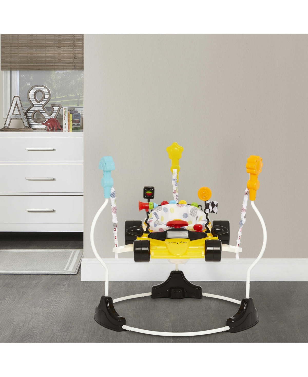 Dream On Me Baby Champ 2-In-1 Activity Center & Bouncer - white and yellow