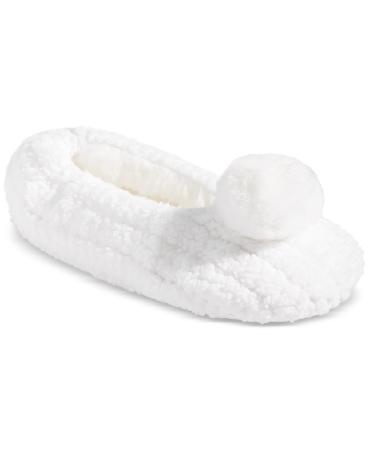 Charter Club Women's Pom Pom Ped Socks, Created For Macy's In Winter White
