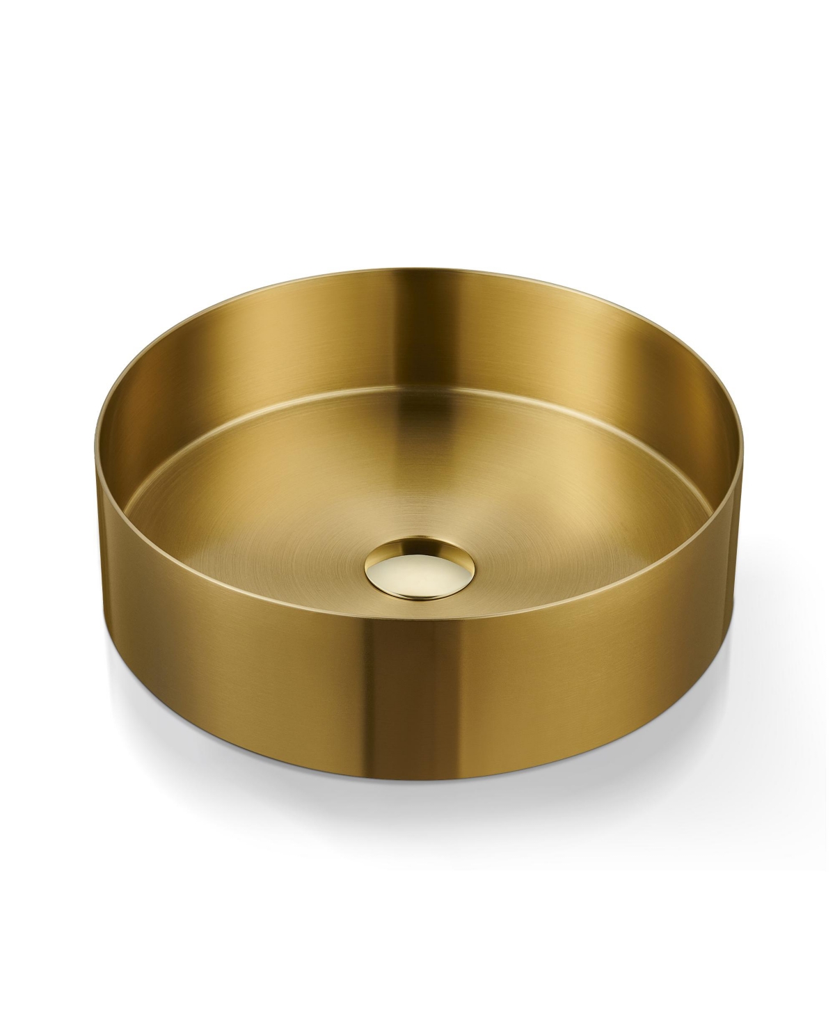 14.9'' Stainless Steel Circular Vessel Bathroom Sink - Gold