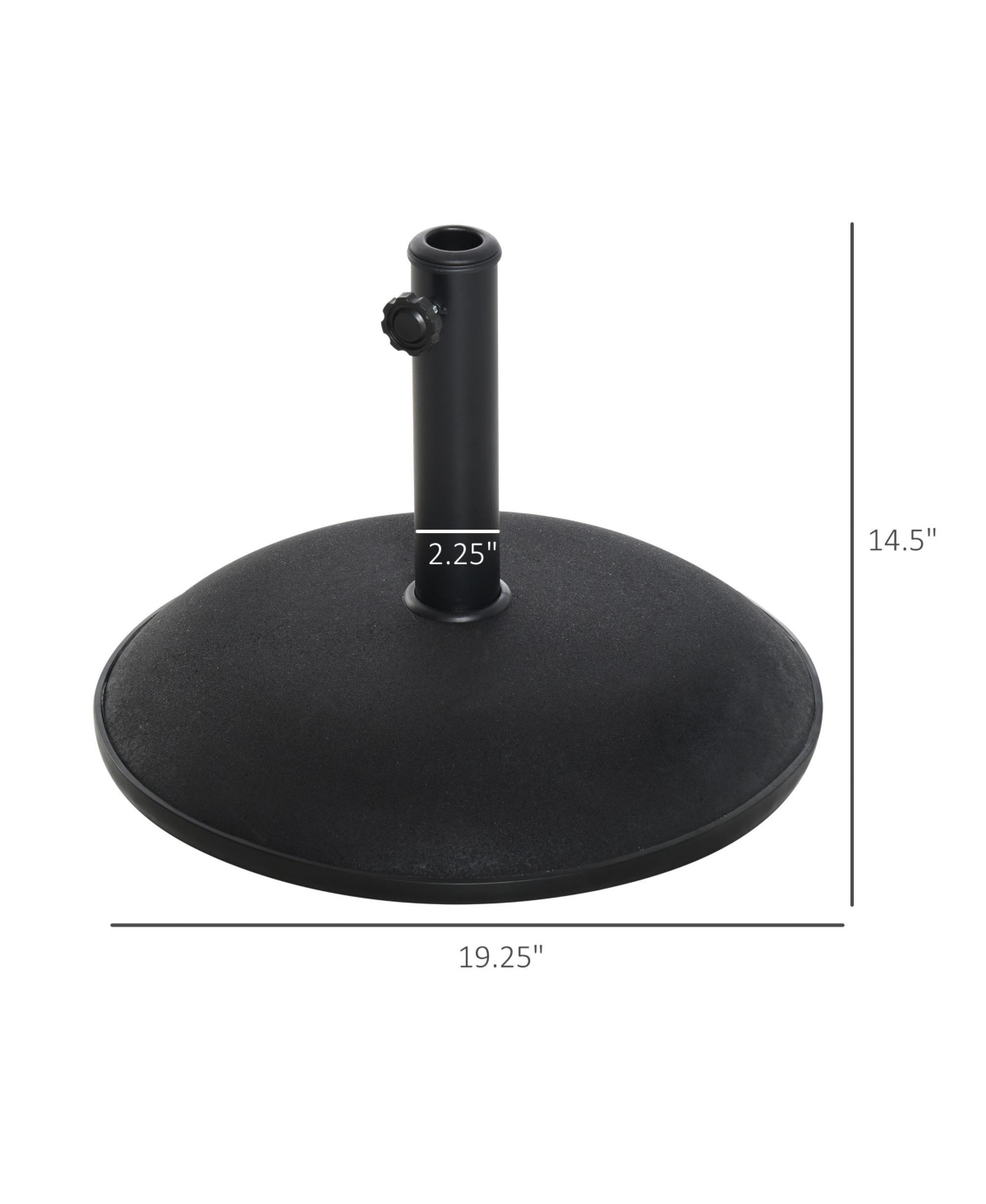 20" 55 lbs Round Cement Umbrella Base Stand Market Parasol Holder with Tightening Knob & Easy Setup, for 1.3"Dia, 1.5"Dia, 1.9"Dia Pole, for
