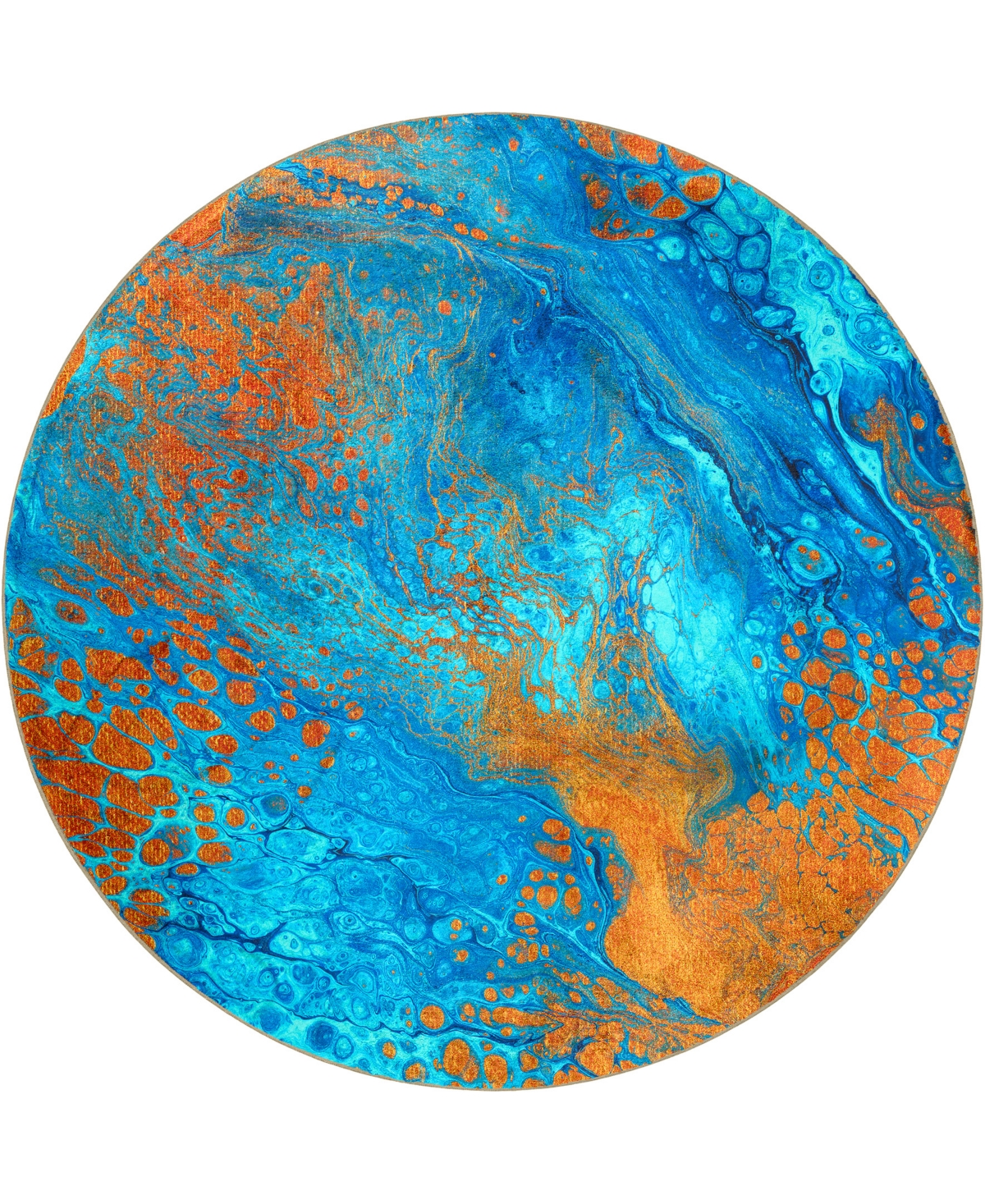 D Style Kikiamo Kk8 8' X 8' Round Area Rug In Ocean