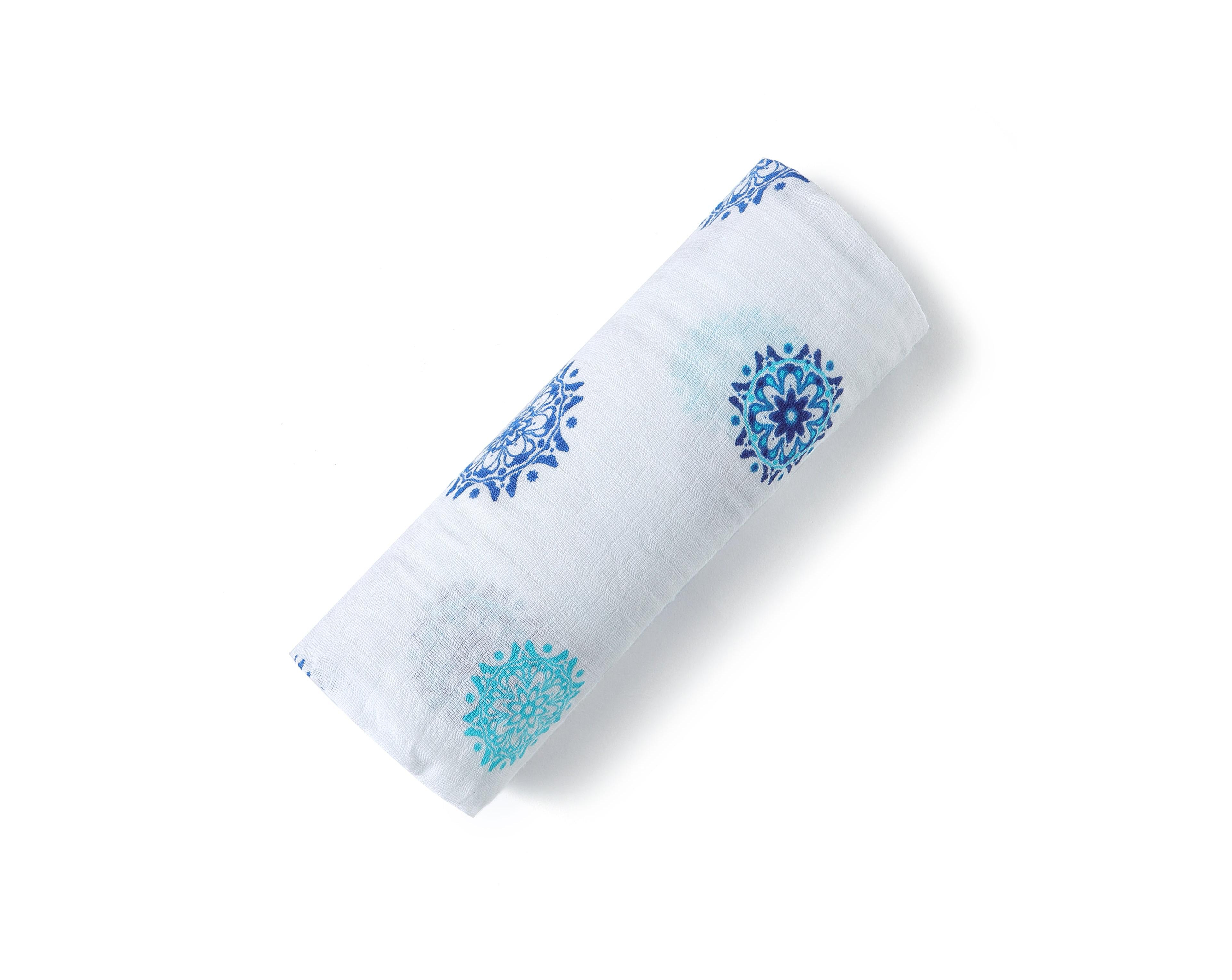 Malabar Baby Baby Gots Certified Organic Cotton Muslin Swaddle, Mandala
