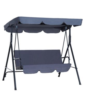 Porch Swing Hammock Bench Chair, Steel 3-Seat, Canopy,