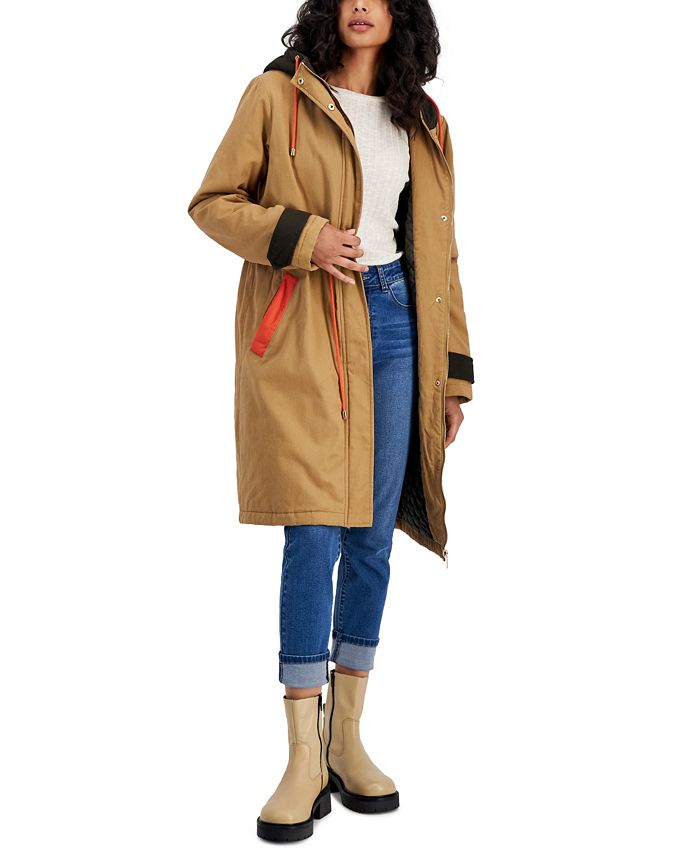 Collection B Juniors' Hooded FunnelNeck Anorak Coat Macy's