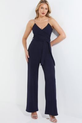 Quiz navy palazzo jumpsuit on sale