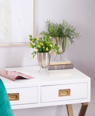 Metal Small Planter with Removable Stand Set of 2 