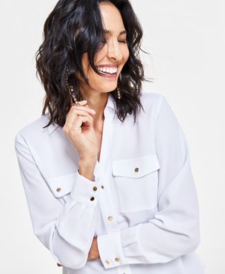 Women's Collared Button-Down Blouse, Created for Macy's