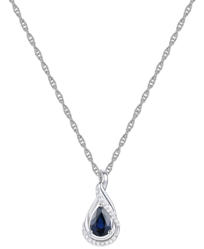 Macy's blue sapphire necklace top