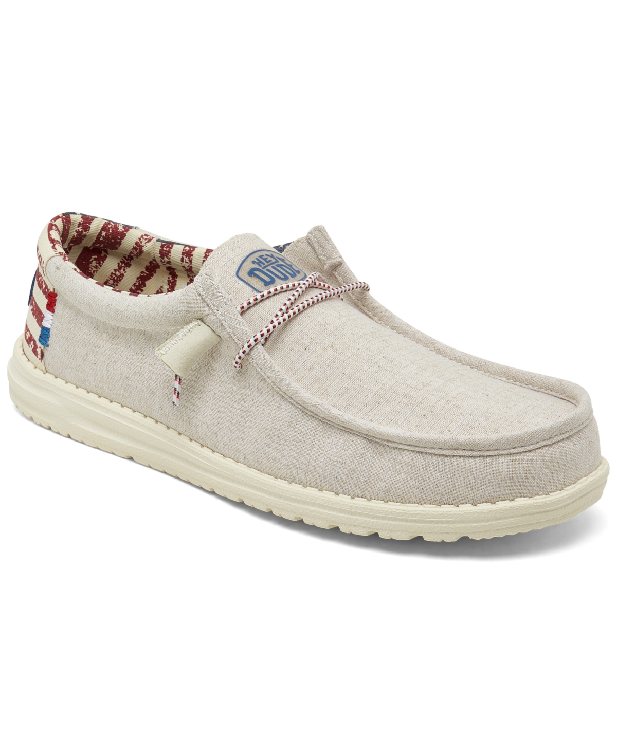 HEY DUDE MEN'S WALLY PATRIOTIC CASUAL MOCCASIN SNEAKERS FROM FINISH LINE