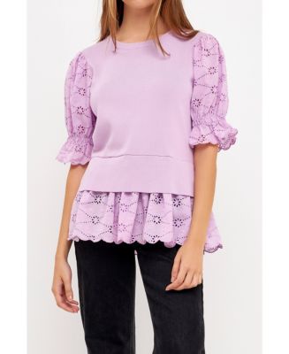 Marcelena Eyelet Knit Top main image 0