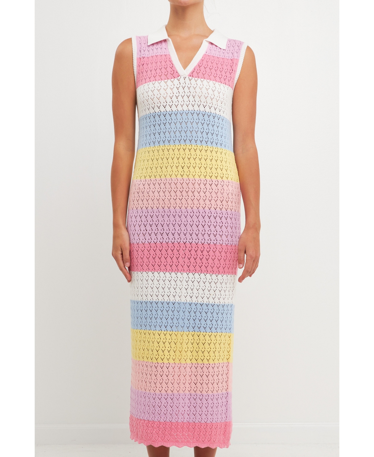 English Factory Women's Crochet Knit Maxi Dress