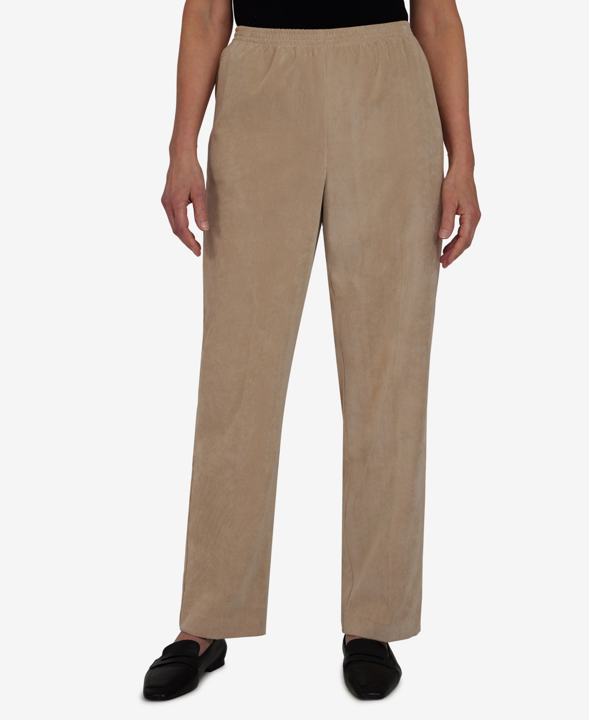 Petite Classics Pull-On Corduroy Straight Leg Pants, Petite & Petite Short - Tan