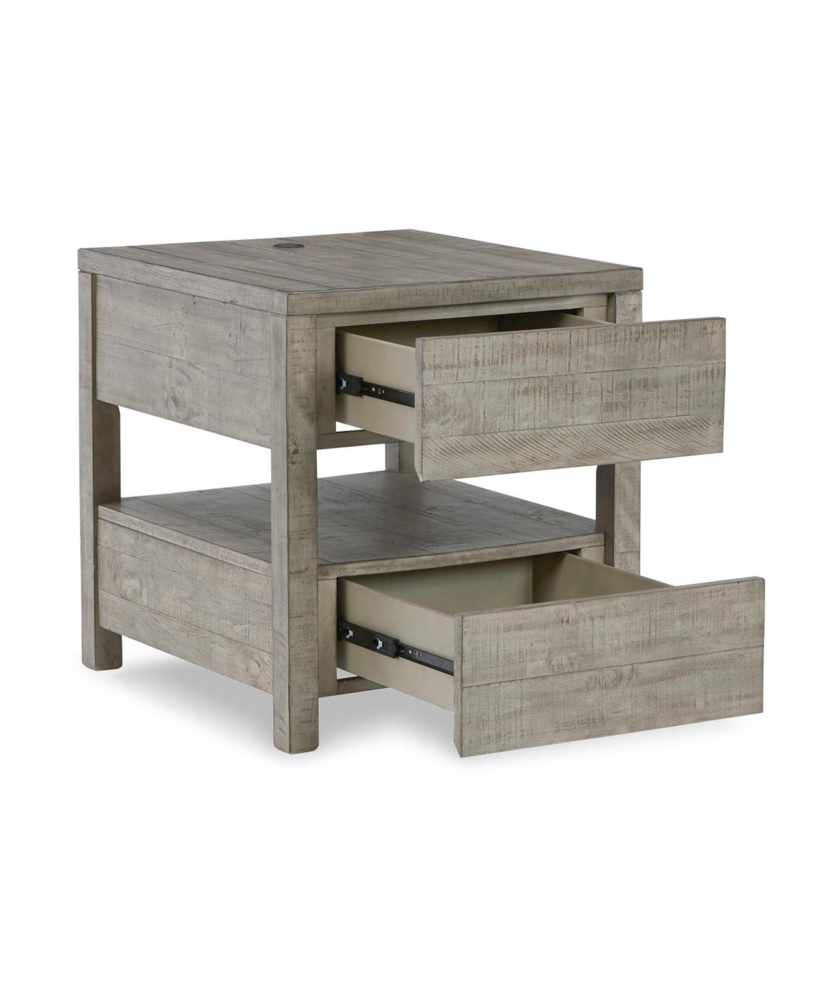 Signature Design By Ashley Krystanza Rectangular End Table In Weathered Gray
