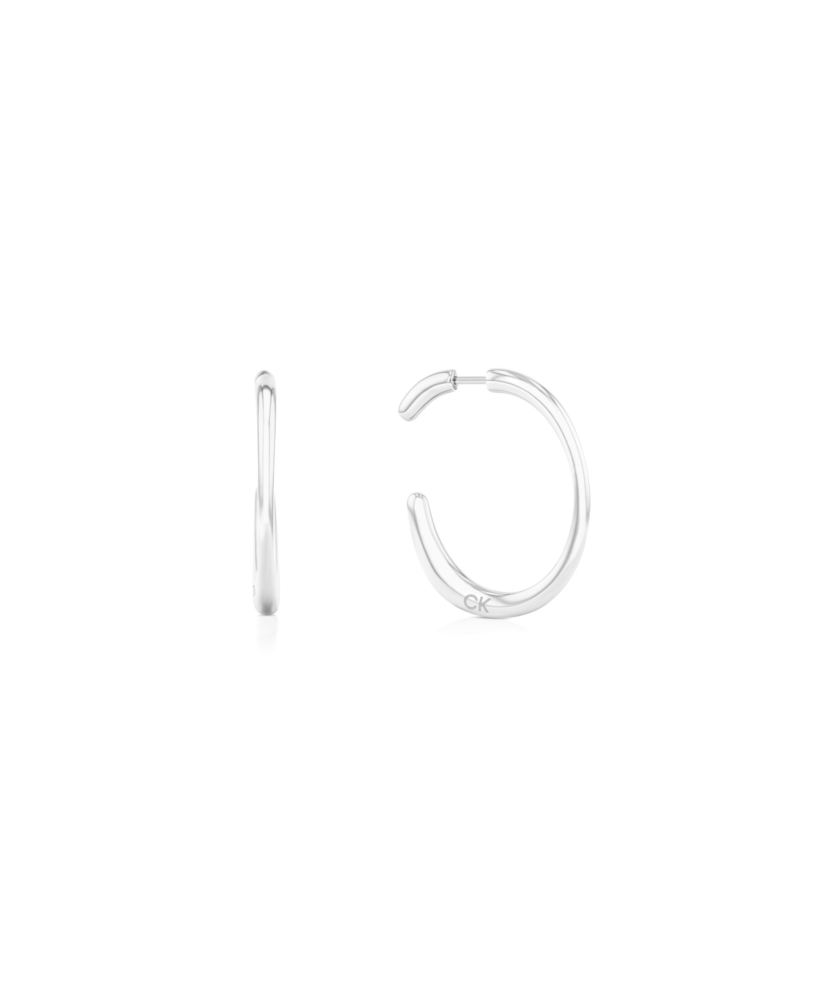Silver-Tone Stainless Steel Mini Hoop Earring - Silver Tone