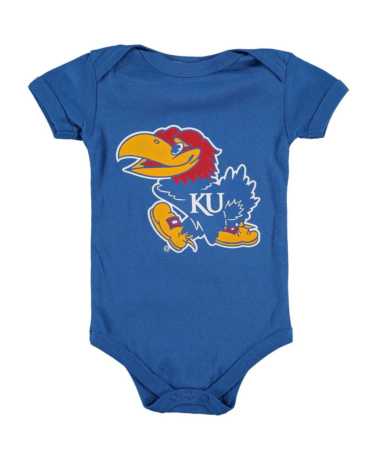 Two Feet Ahead Babies' Infant Boys And Girls Royal Kansas Jayhawks Big Logo Bodysuit