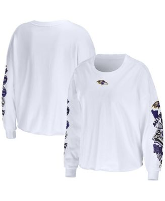 Women's WEAR by Erin Andrews White Baltimore Ravens Celebration Cropped ...