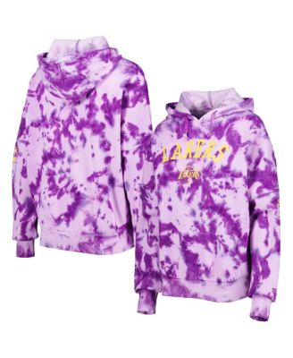 Women's Purple Los Angeles Lakers Brushed Cotton Tie-Dye Pullover Hoodie