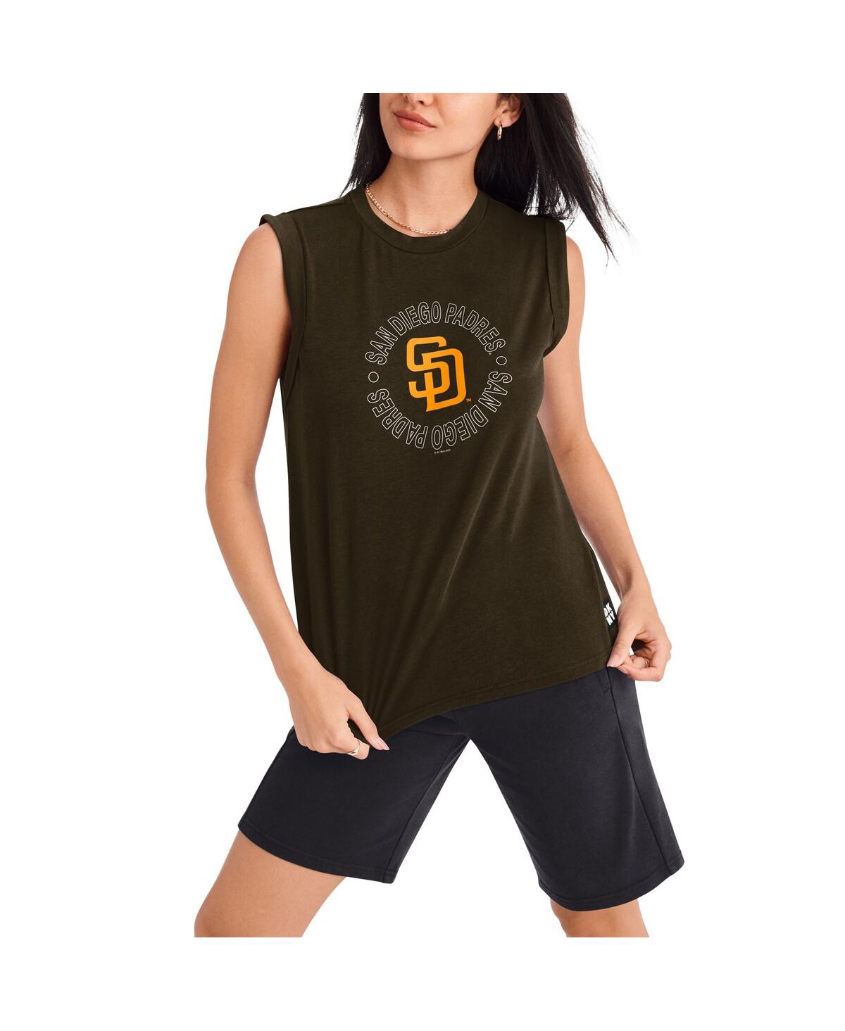 Shop Dkny Women's  Sport Brown San Diego Padres Madison Tri-blend Tank Top