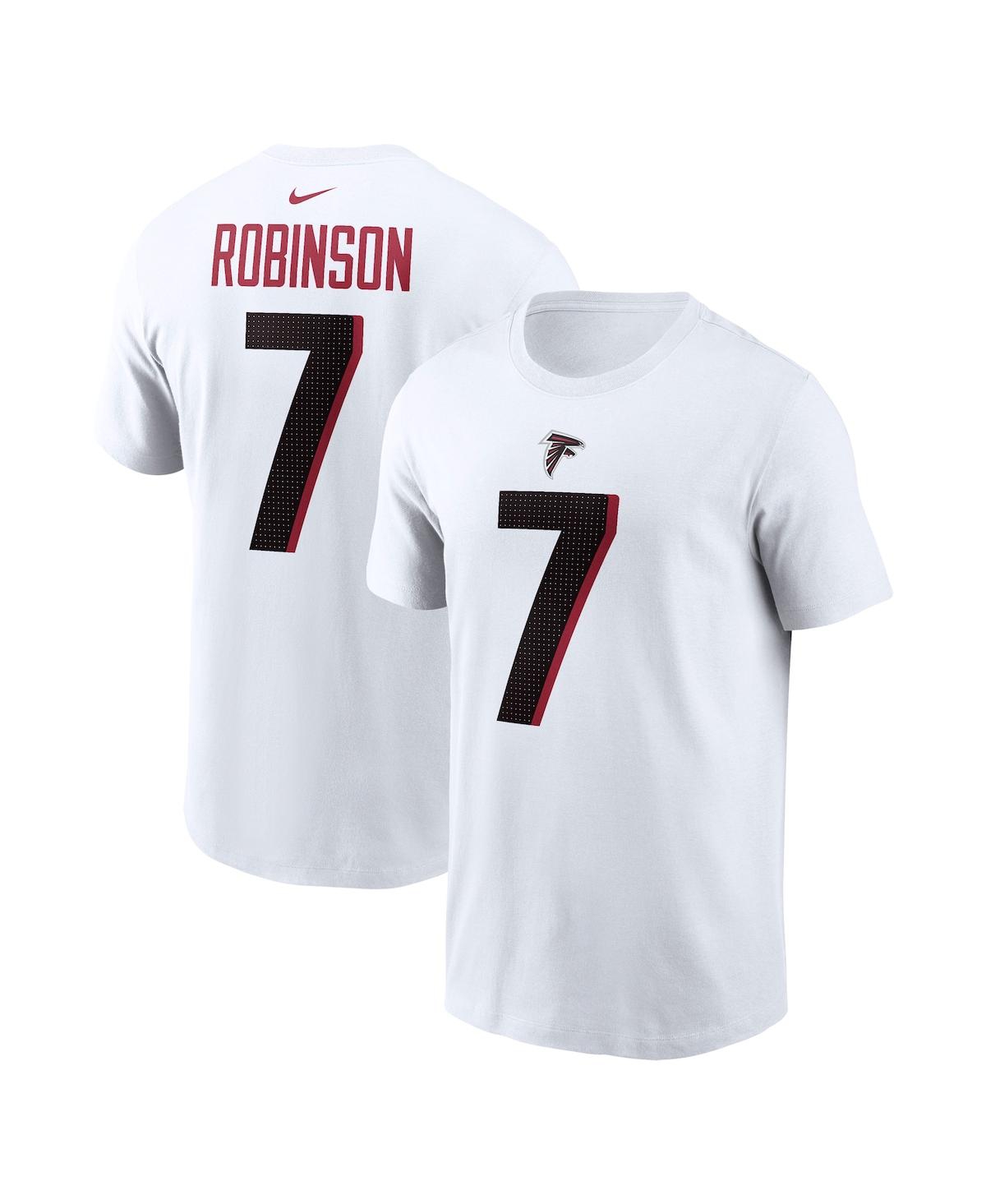 Nike Men's  Bijan Robinson White Atlanta Falcons Player Name And Number T-shirt In White