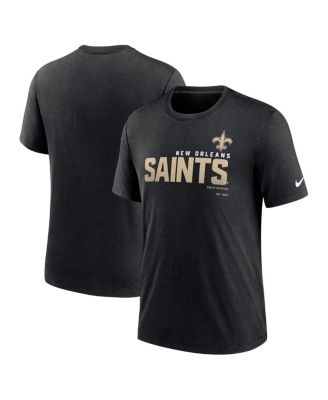 Men's Heather Black New Orleans Saints Team Tri-Blend T-shirt