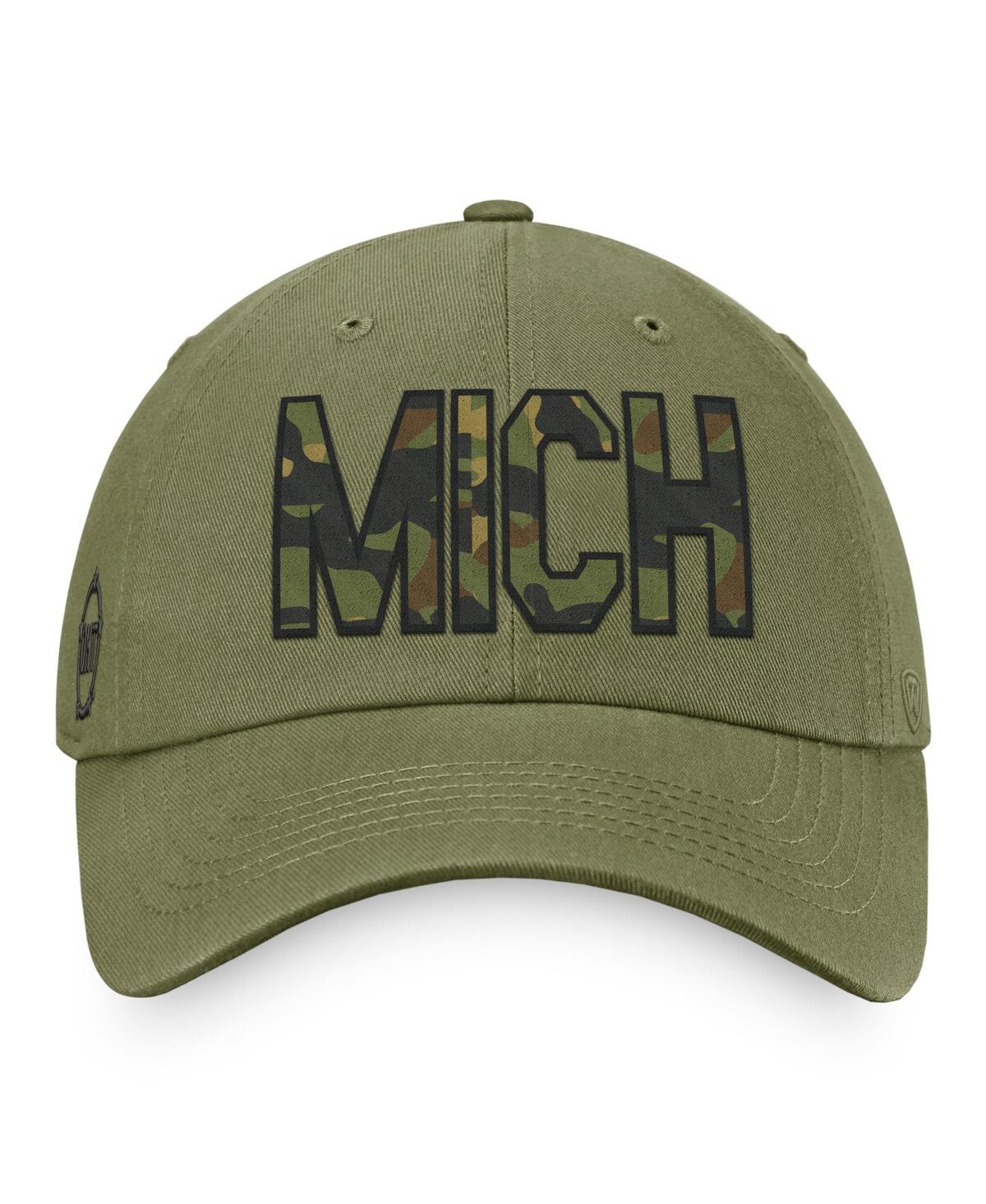 Shop Top Of The World Men's  Olive Michigan Wolverines Oht Military-inspired Appreciation Unit Adjustable