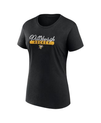 Women's Black, Gold Pittsburgh Penguins Two-Pack Fan T-shirt Set