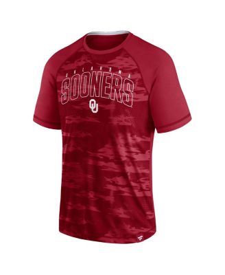 Men's Crimson Oklahoma Sooners Arch Outline Raglan T-shirt