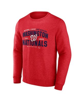 Men's Heathered Red Washington Nationals Classic Move Pullover Sweatshirt