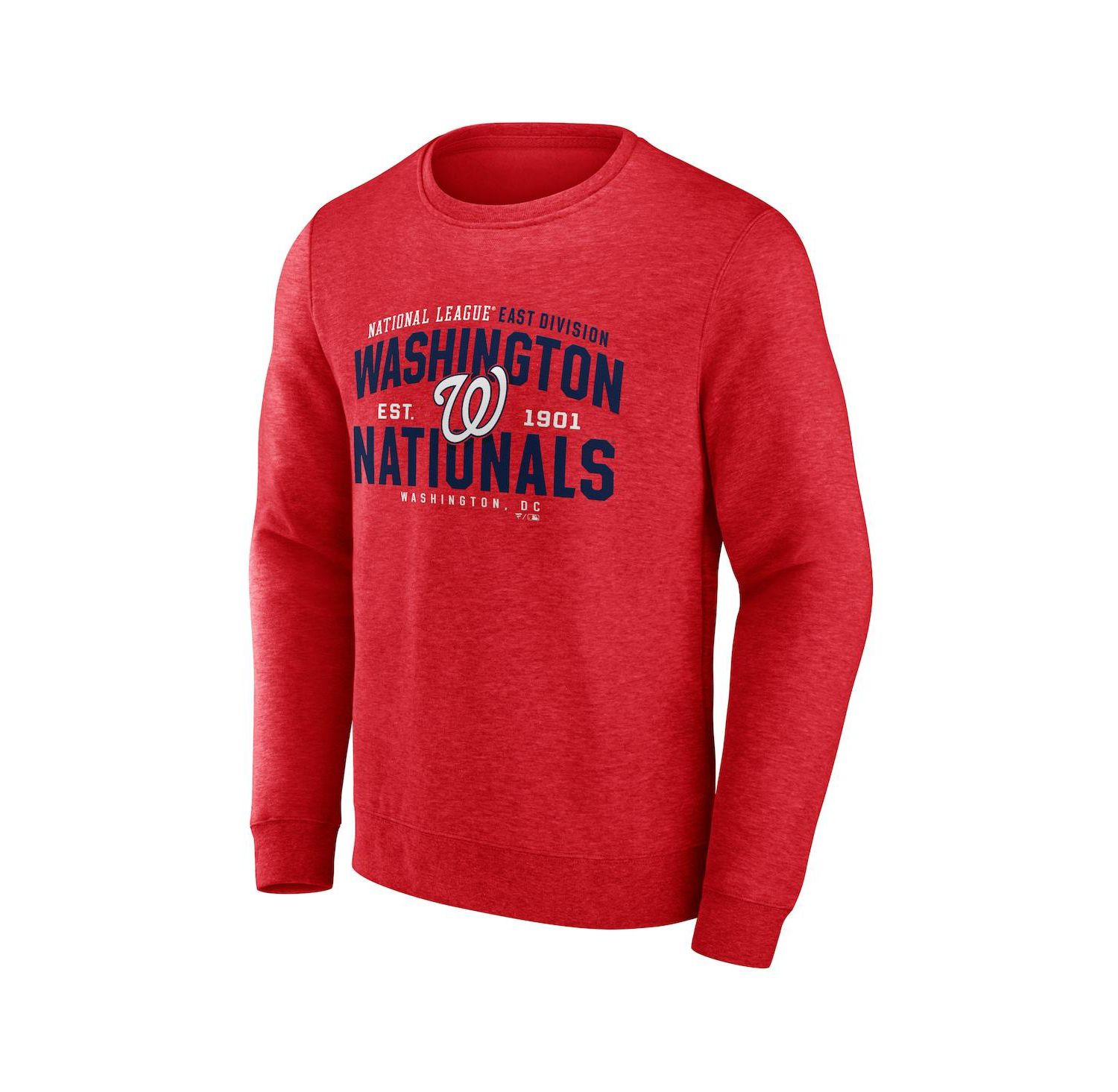 Men's Heathered Red Washington Nationals Classic Move Pullover Sweatshirt